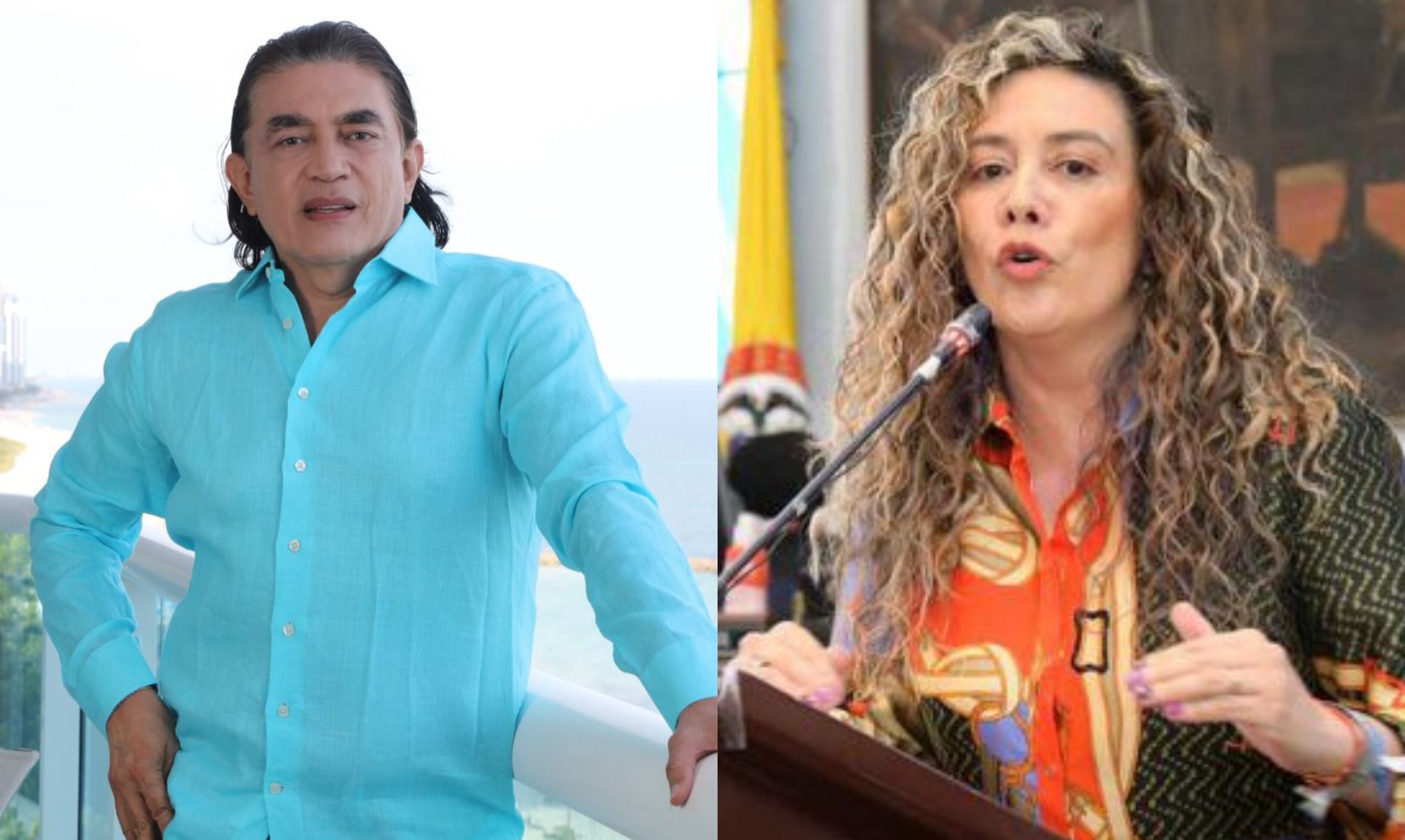 Gustavo Bolívar y la concejal Lucía Bastidas.