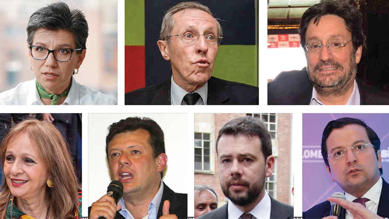 Claudia López, Antonio Navarro Wolff, Francisco Santos, Ángela María Robledo, Hollman morris, Carlos Fernando Galán y David Luna.