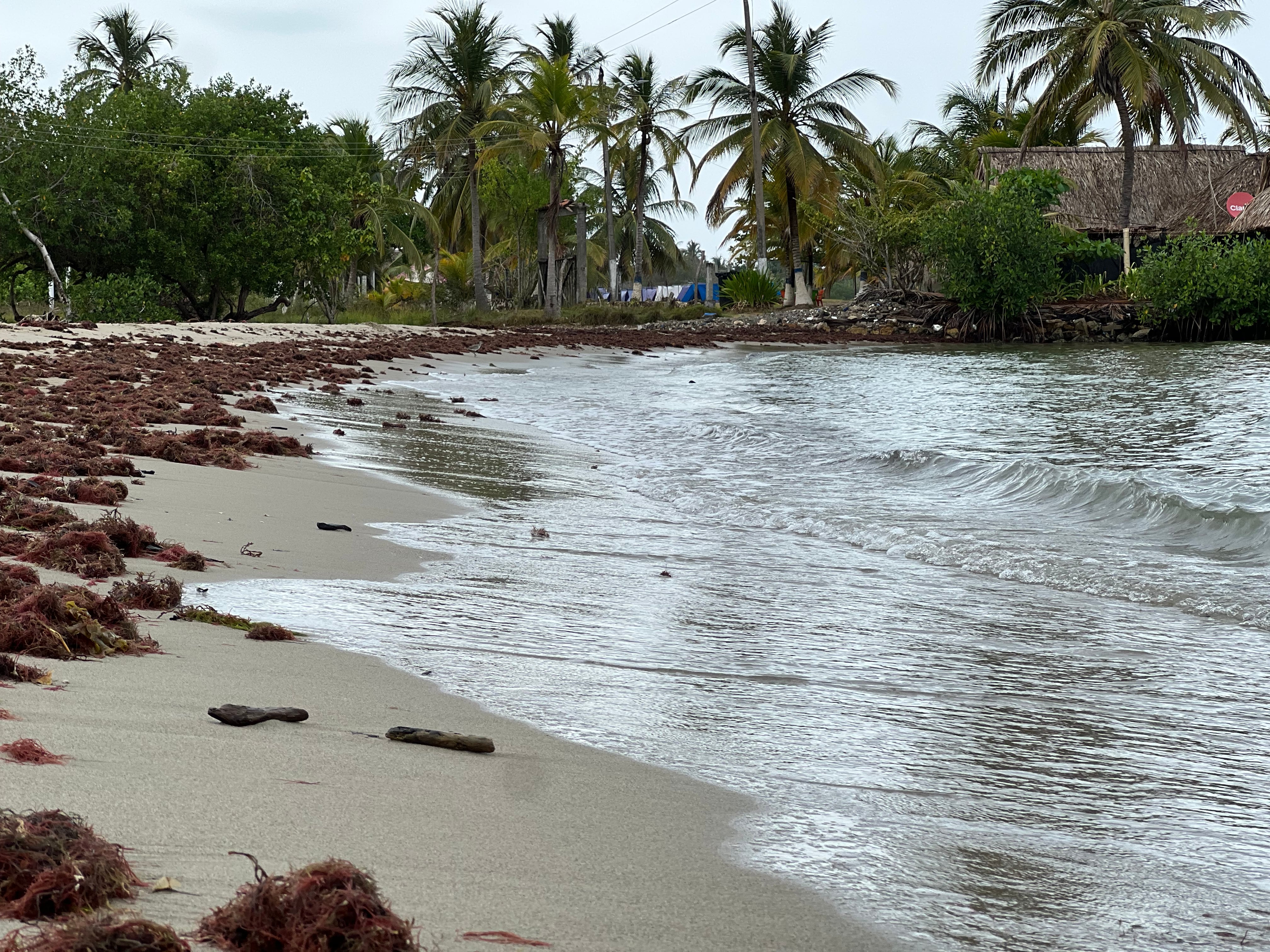 Este es el mar que baña las cabañas de Piedad Córdoba.