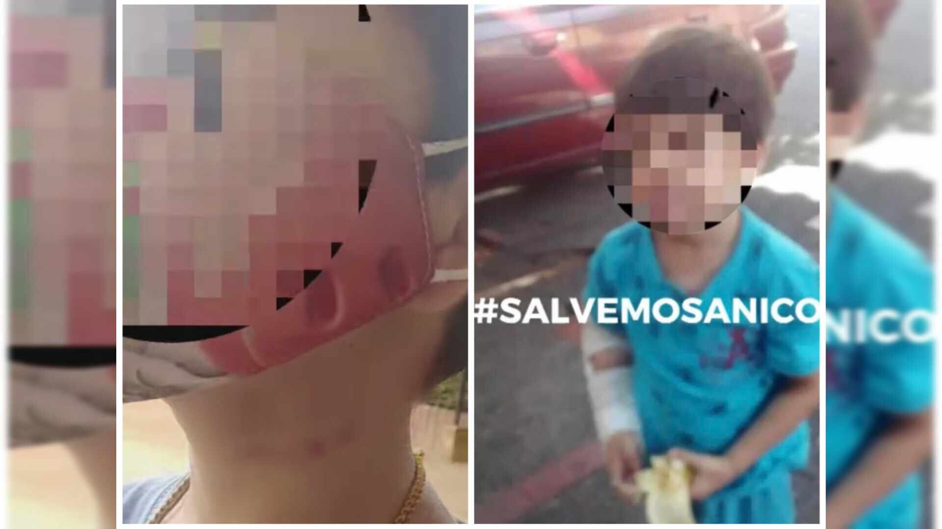 El niño le cuenta a su padre lo que supuestamente le hace su mamá.