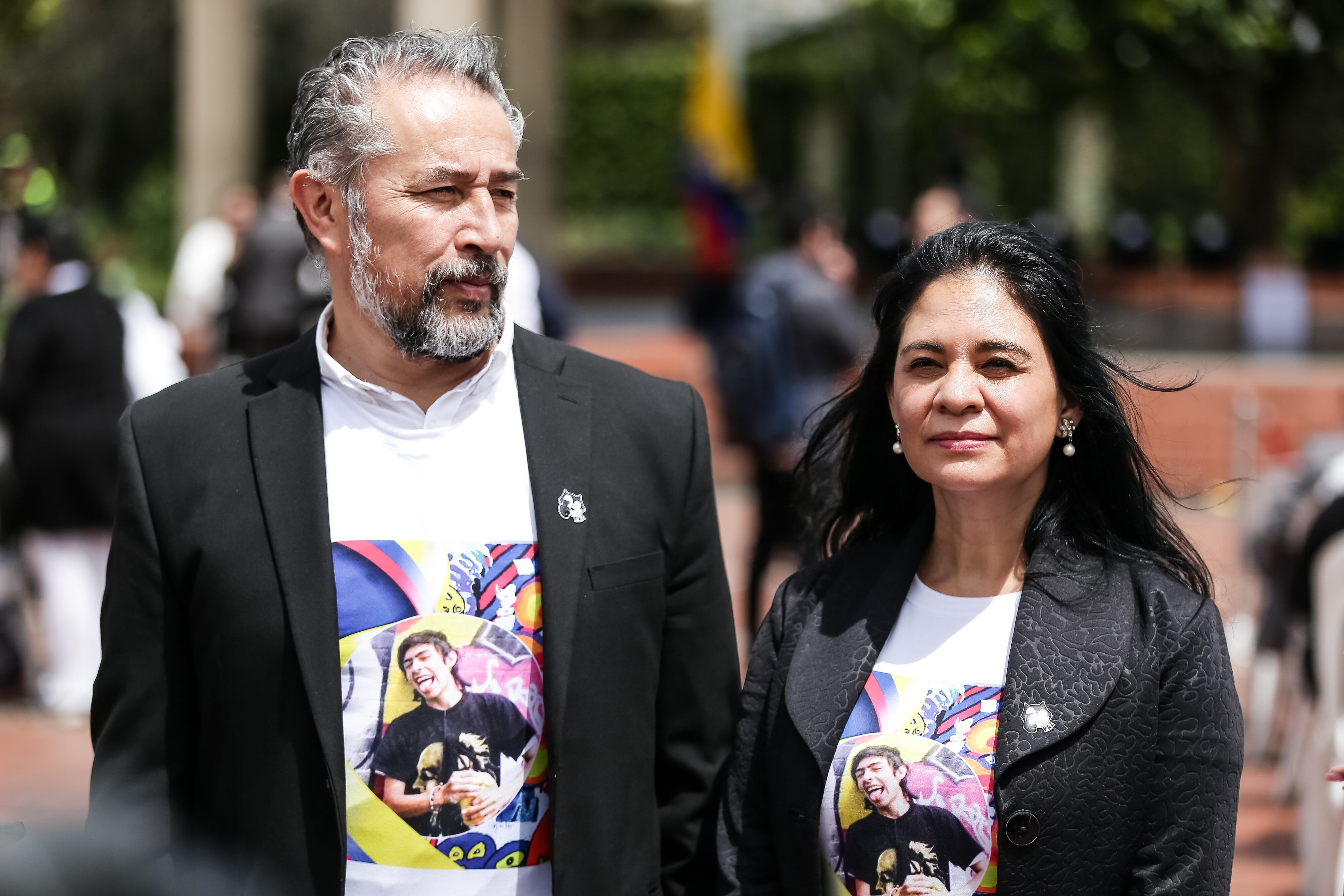 BOGOTÁ, 31 de agosto de 2023.- En el parque El Renacimiento, se realizó un acto de reconocimiento de responsabilidad internacional por el caso del Joven Diego Felipe Becerra.(Colprensa- John Paz)