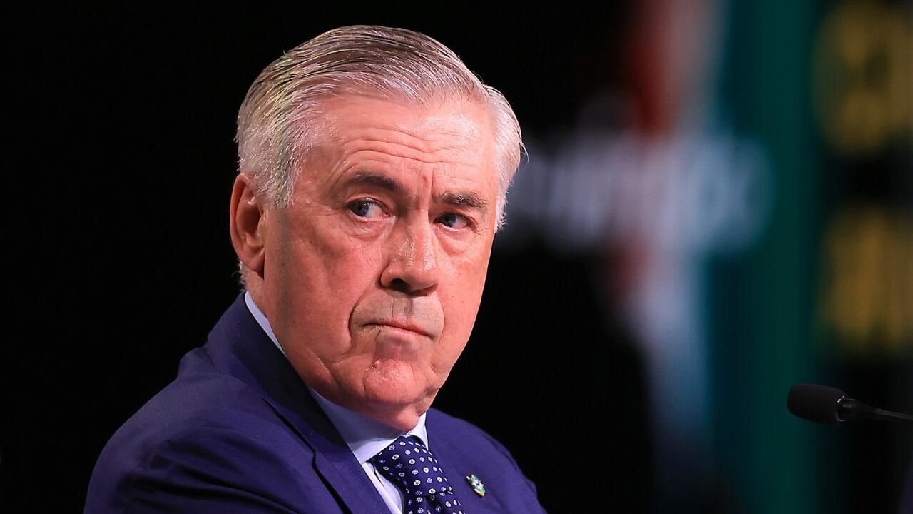 Carlo Ancelotti en su presentación con la Selección de Brasil rumbo al Mundial 2026