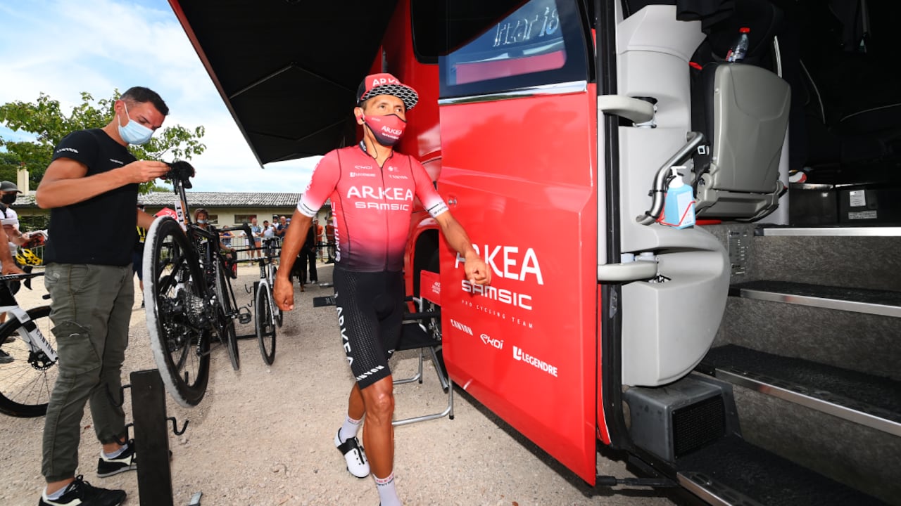 LAUSANNE, SWITZERLAND - JULY 09: Nairo Alexander Quintana Rojas of Colombia and Team Arkéa - Samsic prior to the 109th Tour de France 2022, Stage 8 a 186,3km stage from Dole to Lausanne - Côte du Stade olympique 602m / #TDF2022 / #WorldTour / on July 09, 2022 in Lausanne, Switzerland. (Photo by Getty Images/Tim de Waele)