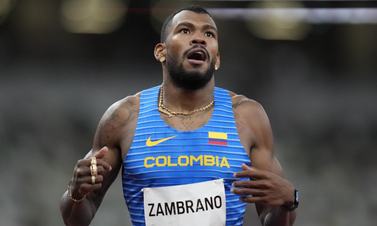 Anthony Zambrano, finalista de 400m planos en Tokio 2020. Foto: AP/Petr David Josek