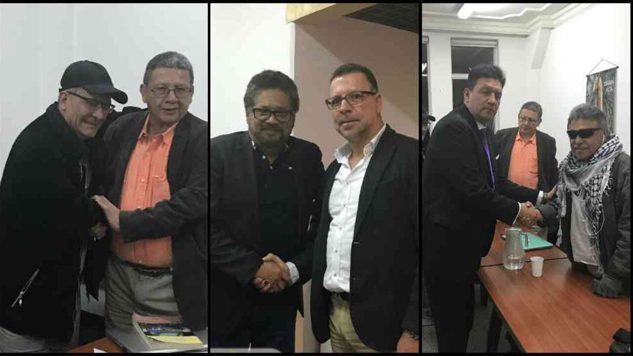 Ernesto Baez, Pablo Catatumbo, Iván Márquez, El Alemán, Diego Vecino y Jesús Santrich.