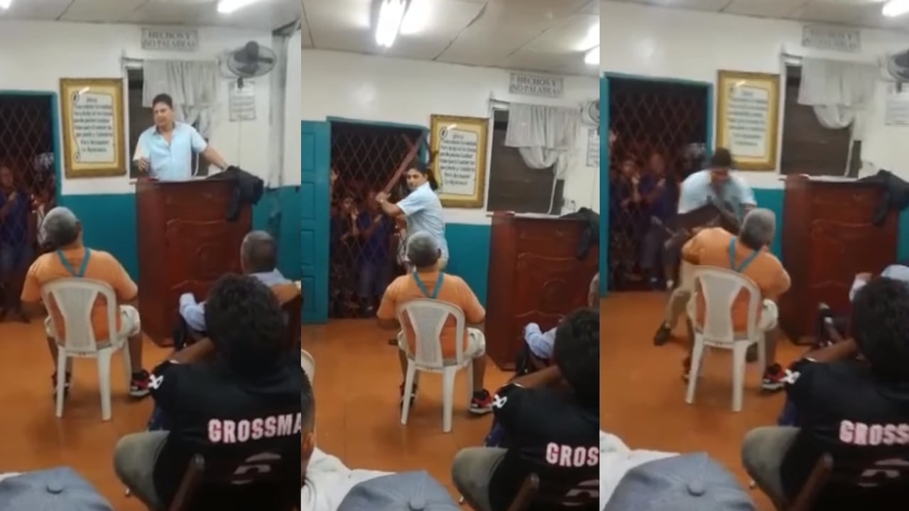 El video de un hombre golpeando a un adulto mayor con una silla se hizo viral en redes sociales.