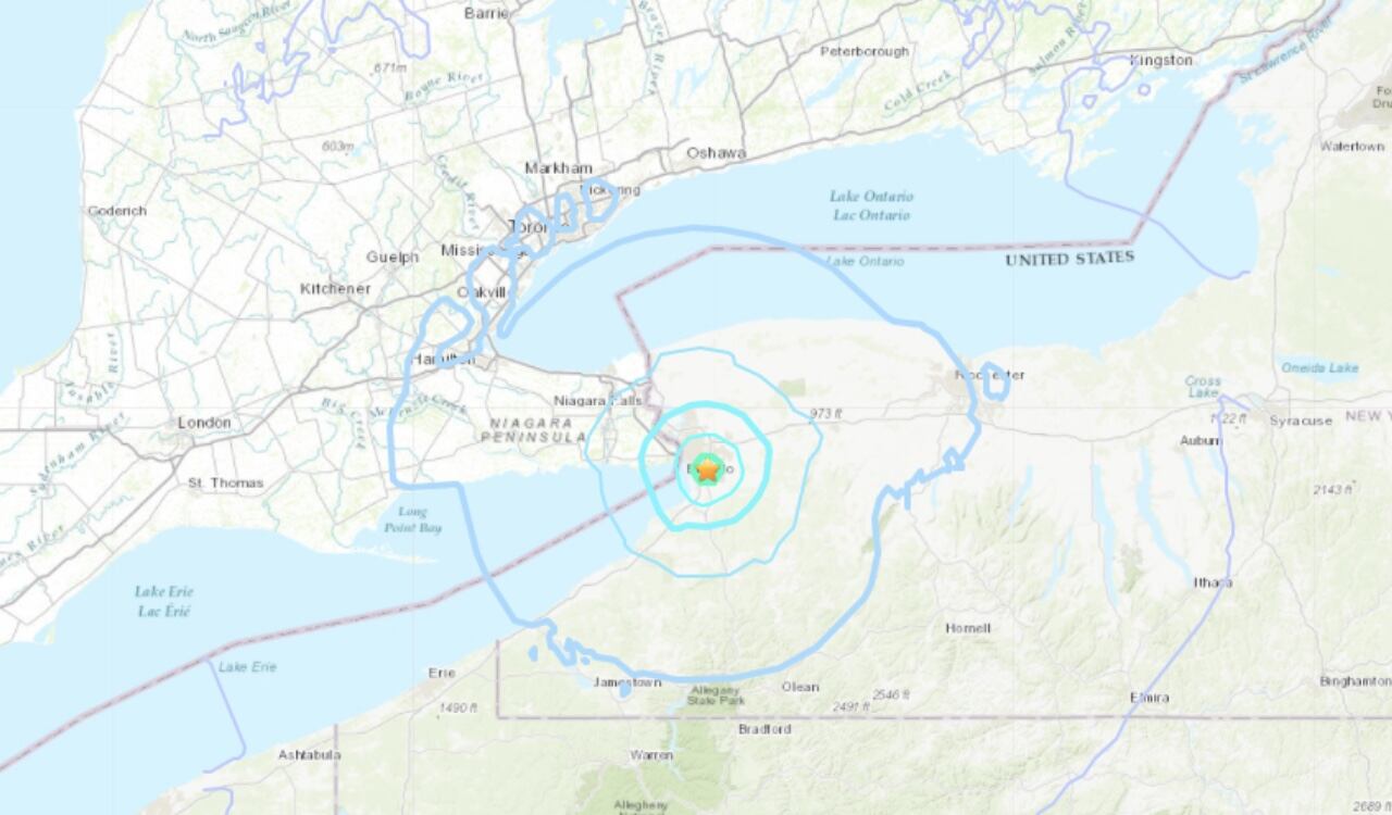En la ciudad de Buffalo, ubicada en el estado de Nueva York, se pudo sentir con gran fuerza el movimiento de tierra de 3,8 grados en la escala de Richter