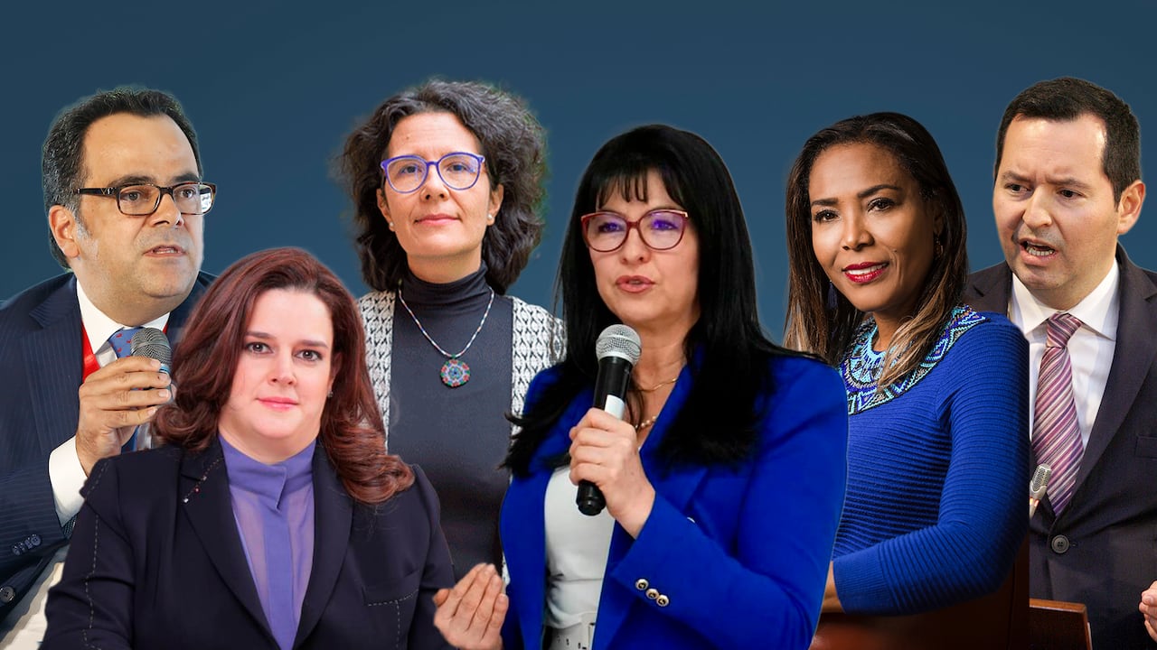 De izquierda a derecha: Iván Darío Gómez Lee, Lina Escobar, Gloria Lopera, Mónica Cifuentes, Carmen Vásquez y Jorge Fernando Perdomo.