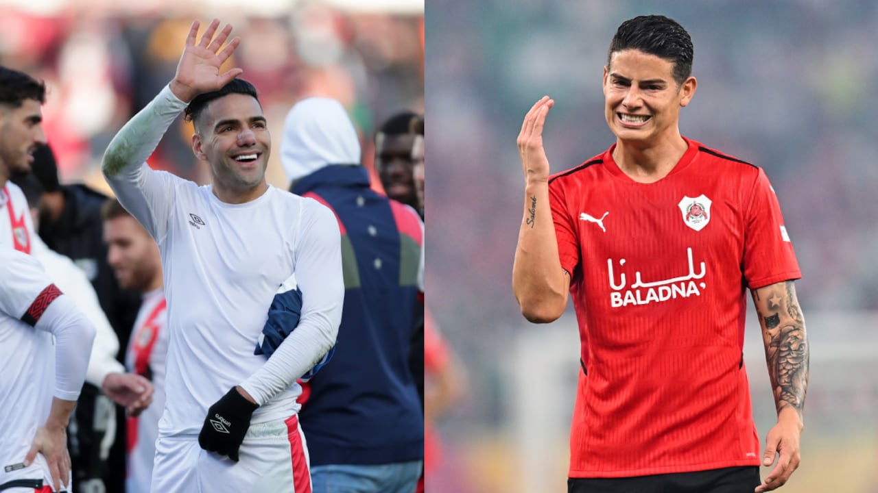 Falcao y James. Foto: Getty Images//Gonzalo Arroyo Moreno//Nikku/Xinhua