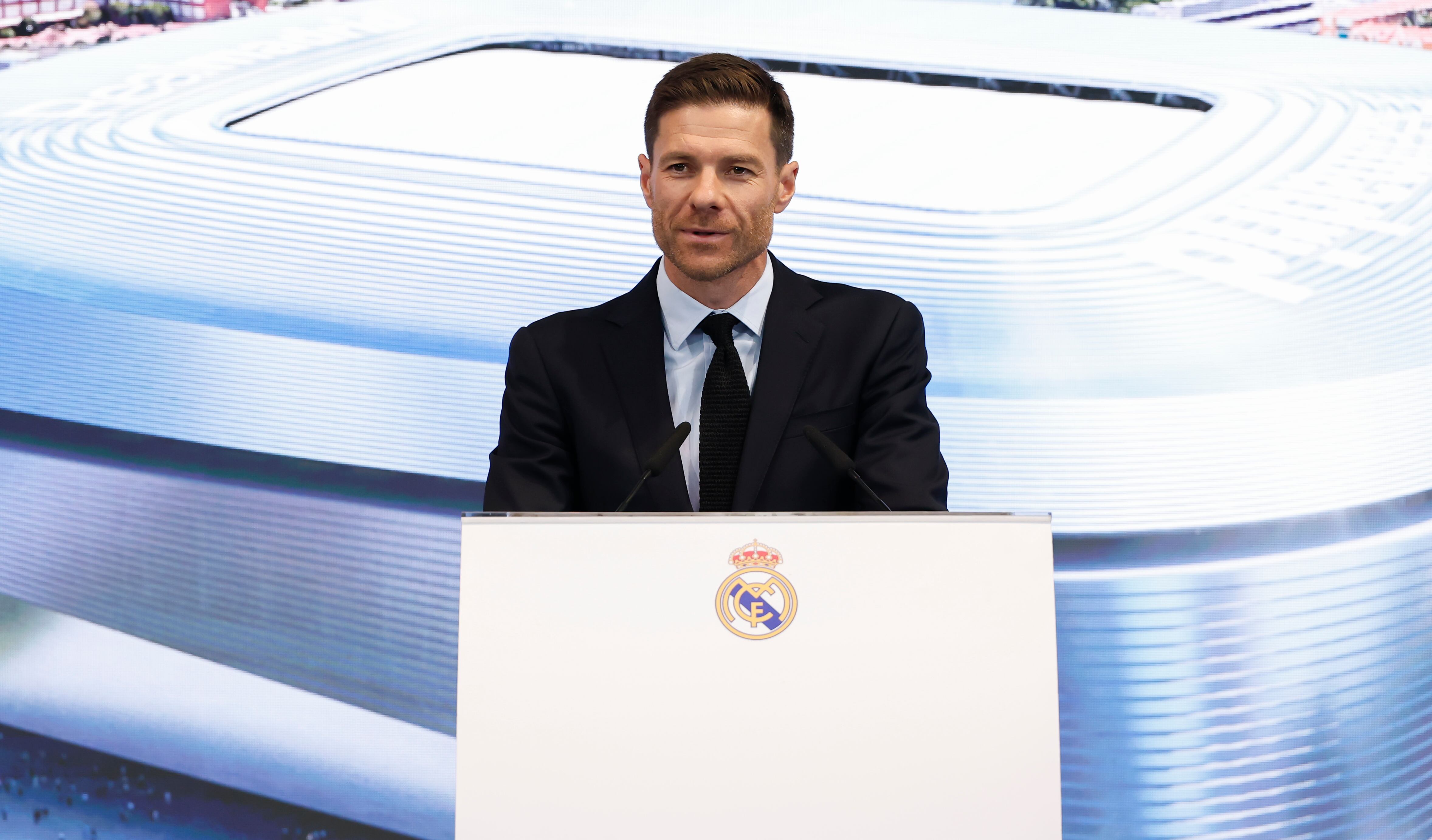 MADRID, SPAIN - MAY 26: Xabi Alonso, new head coach of Real Madrid, after he signs a contract at Valdebebas training ground on May 26, 2025 in Madrid, Spain. (Photo by Antonio Villalba/Real Madrid via Getty Images)
