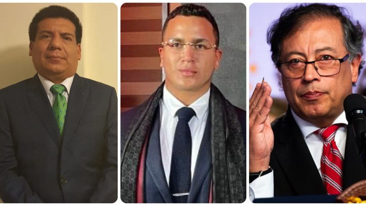 Víctor Muñoz, Ómar Hernández y Gustavo Petro.