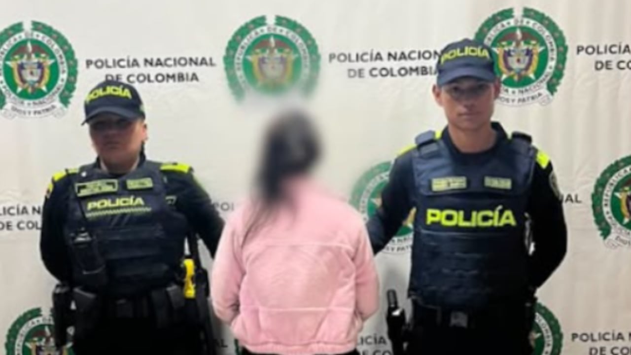 La mujer capturada en el centro de Bogotá.