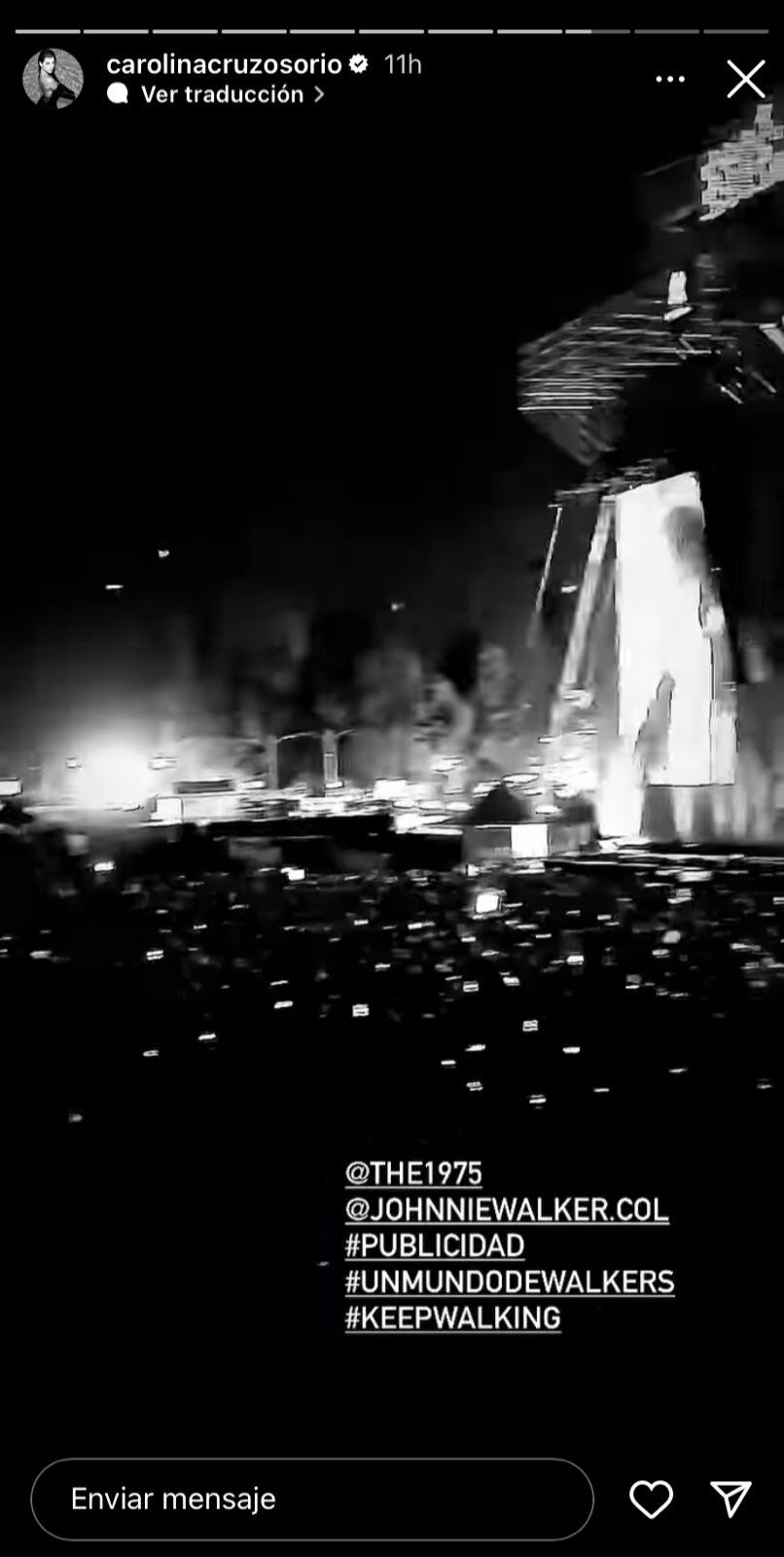 La presentadora disfrutó del show de The 1975.