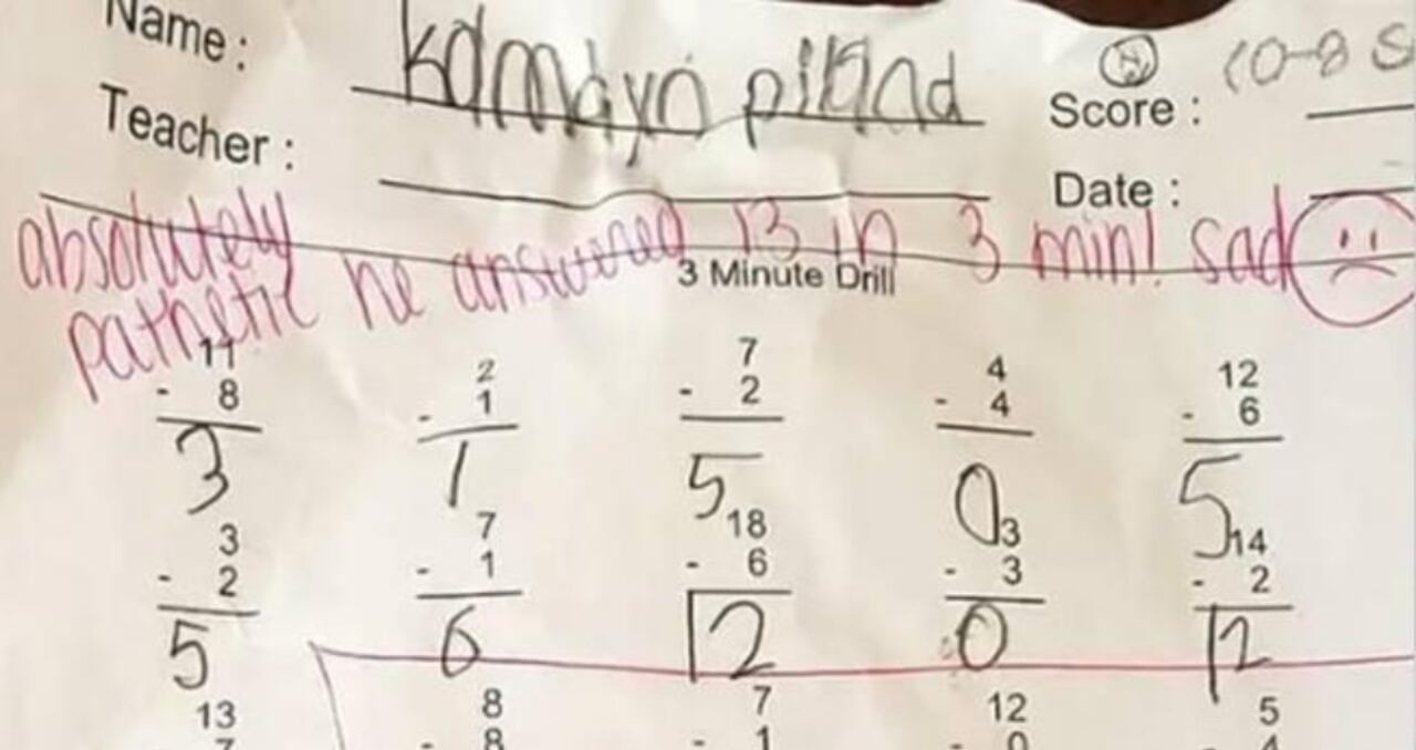 Nota profesora