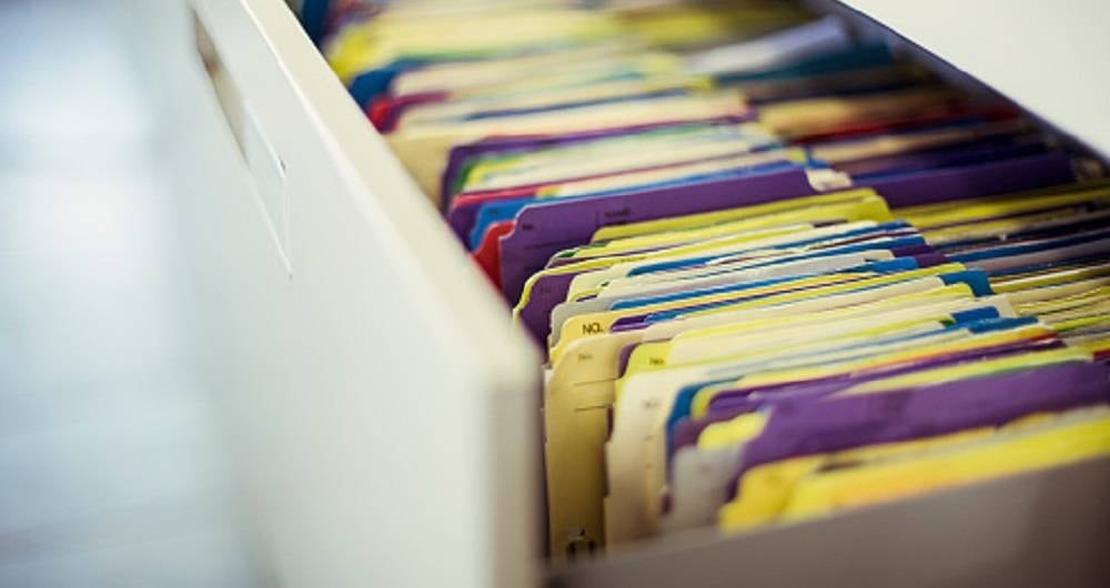 Base de datos personales, archivador, archivo. Getty Images