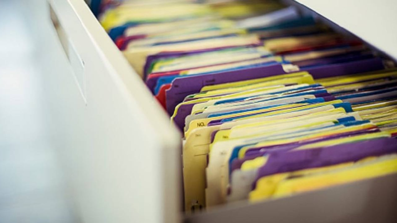 Base de datos personales, archivador, archivo. Getty Images