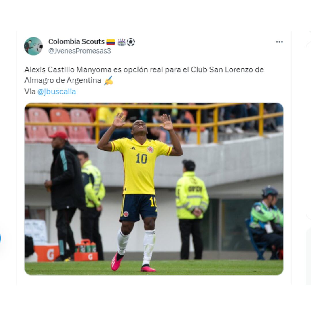 Alexis Castillo sería fichado por cerca de 3.000 millones de pesos por San Lorenzo.