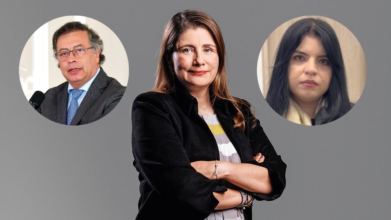 La defensora del Pueblo, Iris Marín, el expresidente Gustavo Petro y Deicy Jiménez.