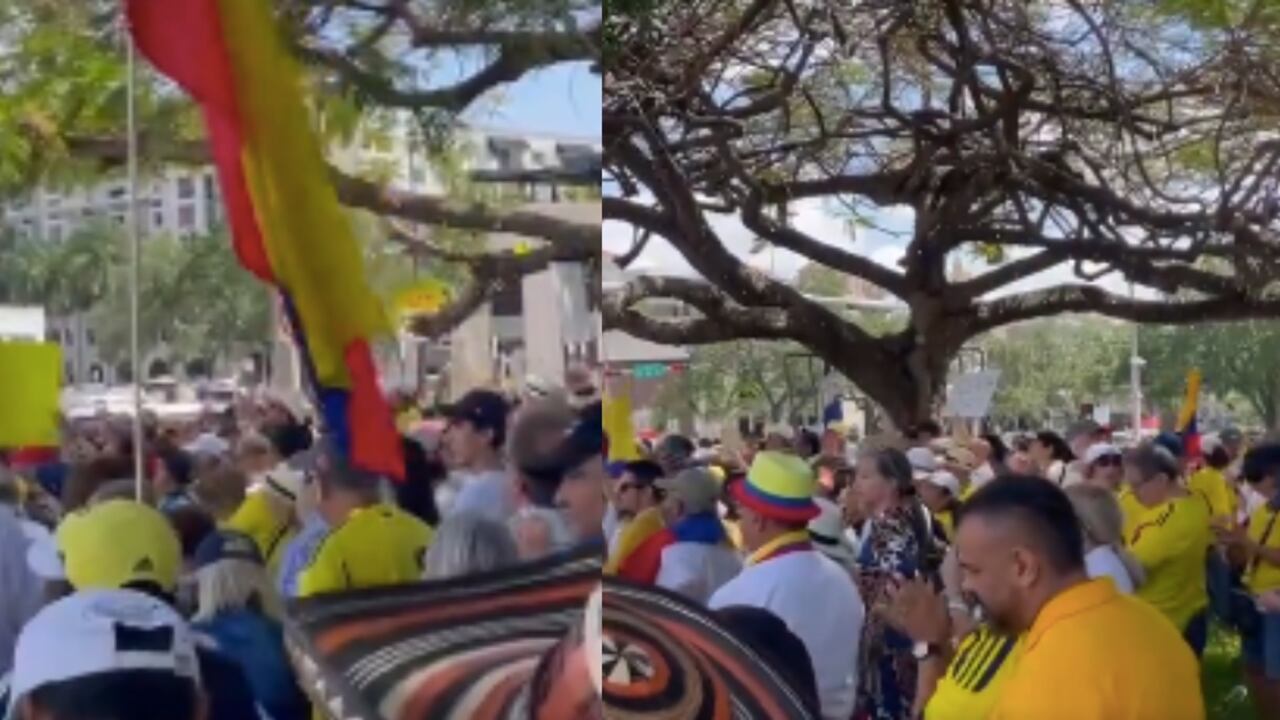 Marchas en Miami, este domingo 21 de abril del 2024, contra el Gobierno Petro.