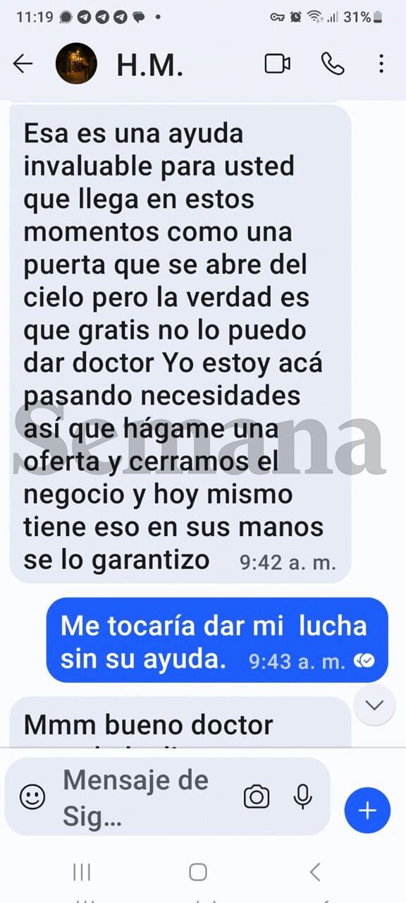 Mensaje al canciller Leyva.