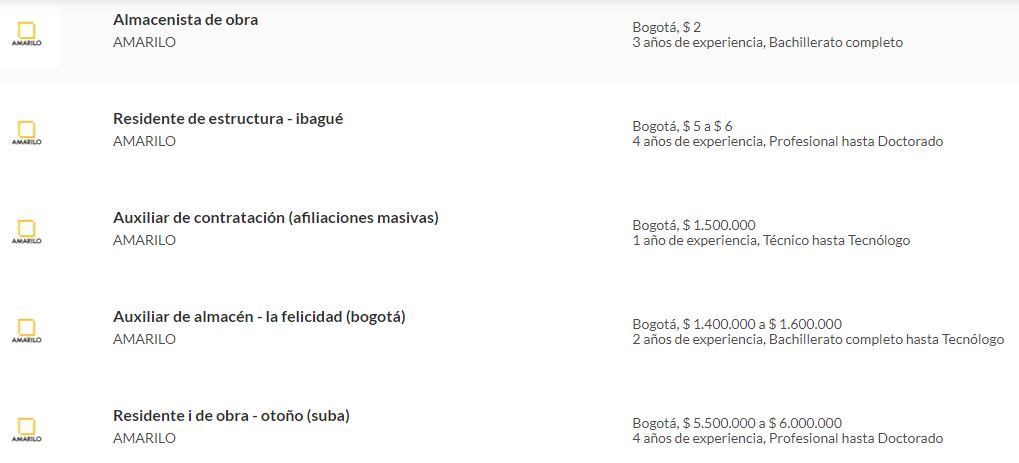 Amarilo nuevamente abrió vacantes laborales, conozca las oportunidades laborales disponibles, ingresando en: https://www.semana.com/empleos/