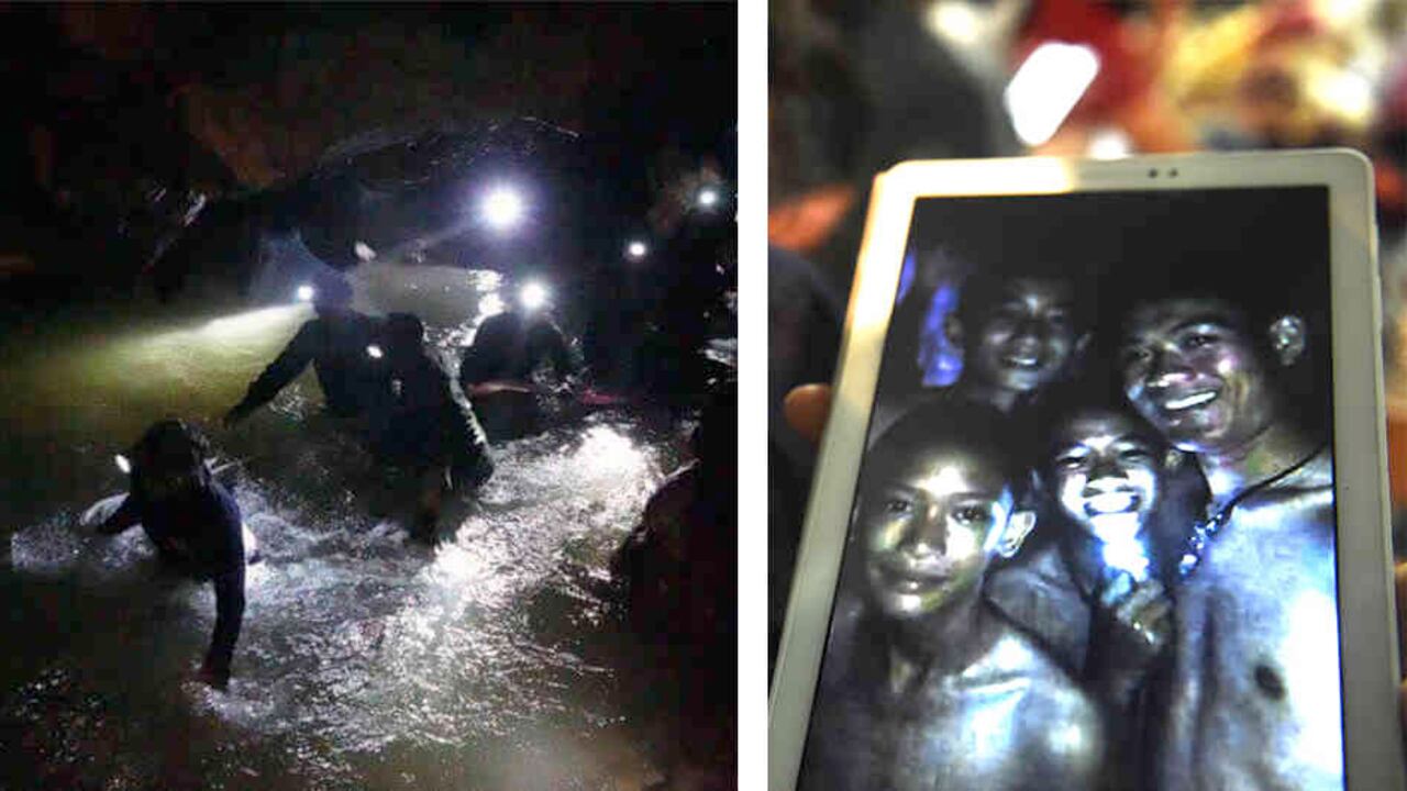Los rescatistas trabajan en contra del tiempo para lograr sacar a los niños y su entrenador con vida.