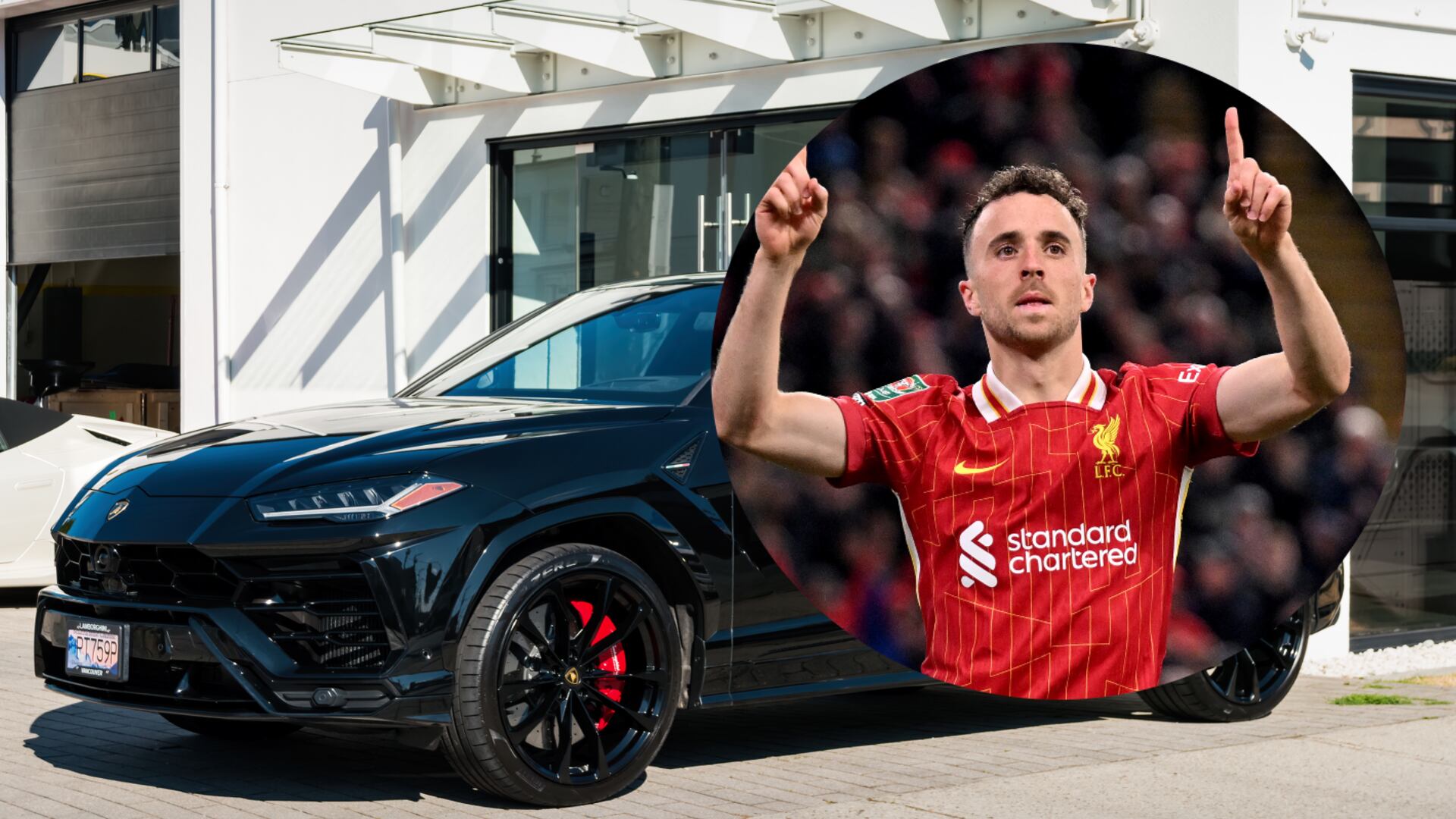 El futbolista del Liverpool conducía un Lamborghini Urus.