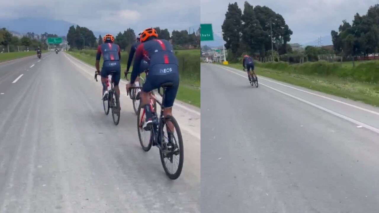 Egan Bernal ya lleva dos días consecutivos saliendo a entrenar en las carreteras de Cundinamarca.