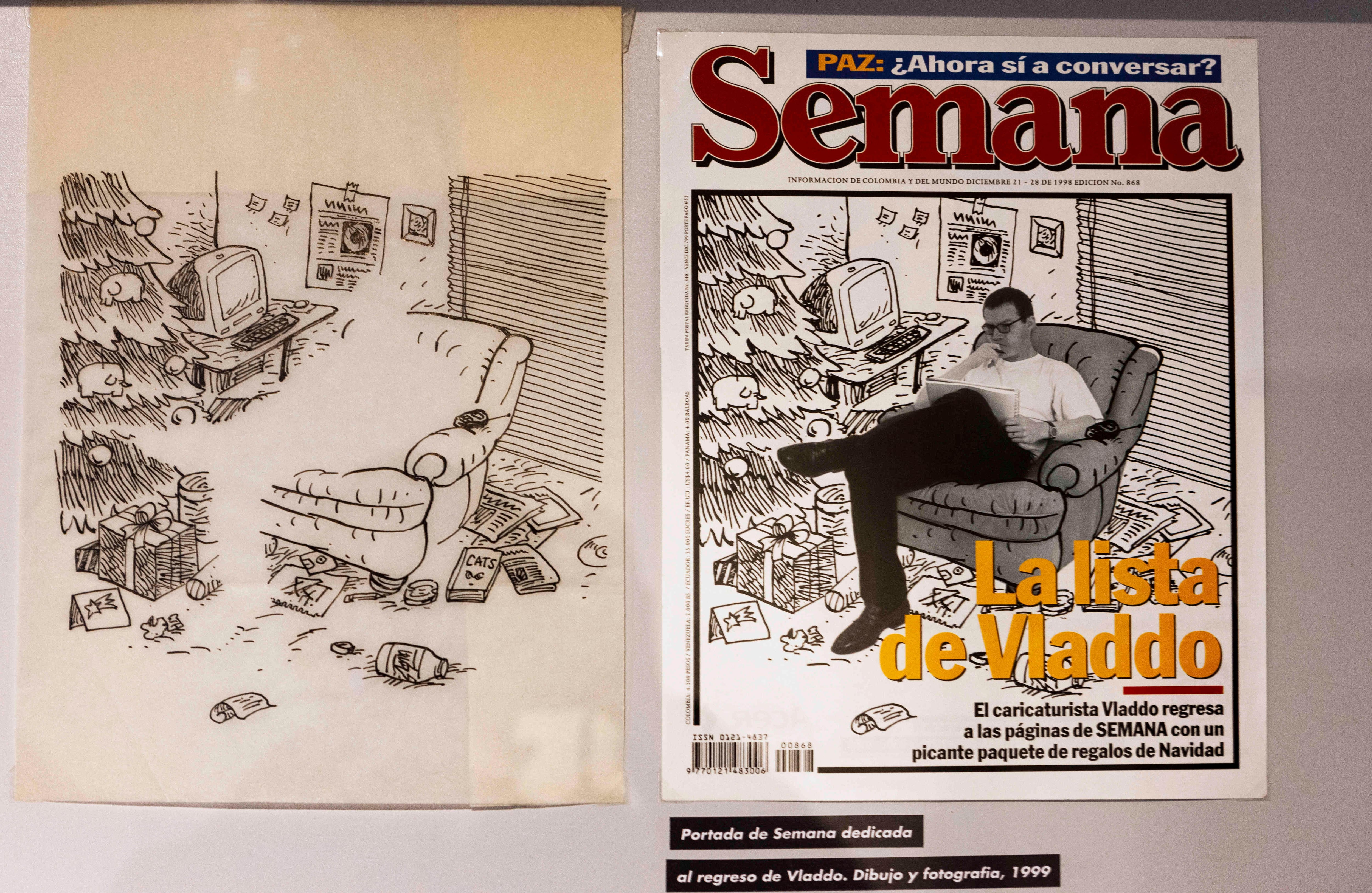 En 1998, Vladimir Flórez, conocido como Vladdo, fue portada de la revista SEMANA. FOTO: Mauricio Flórez