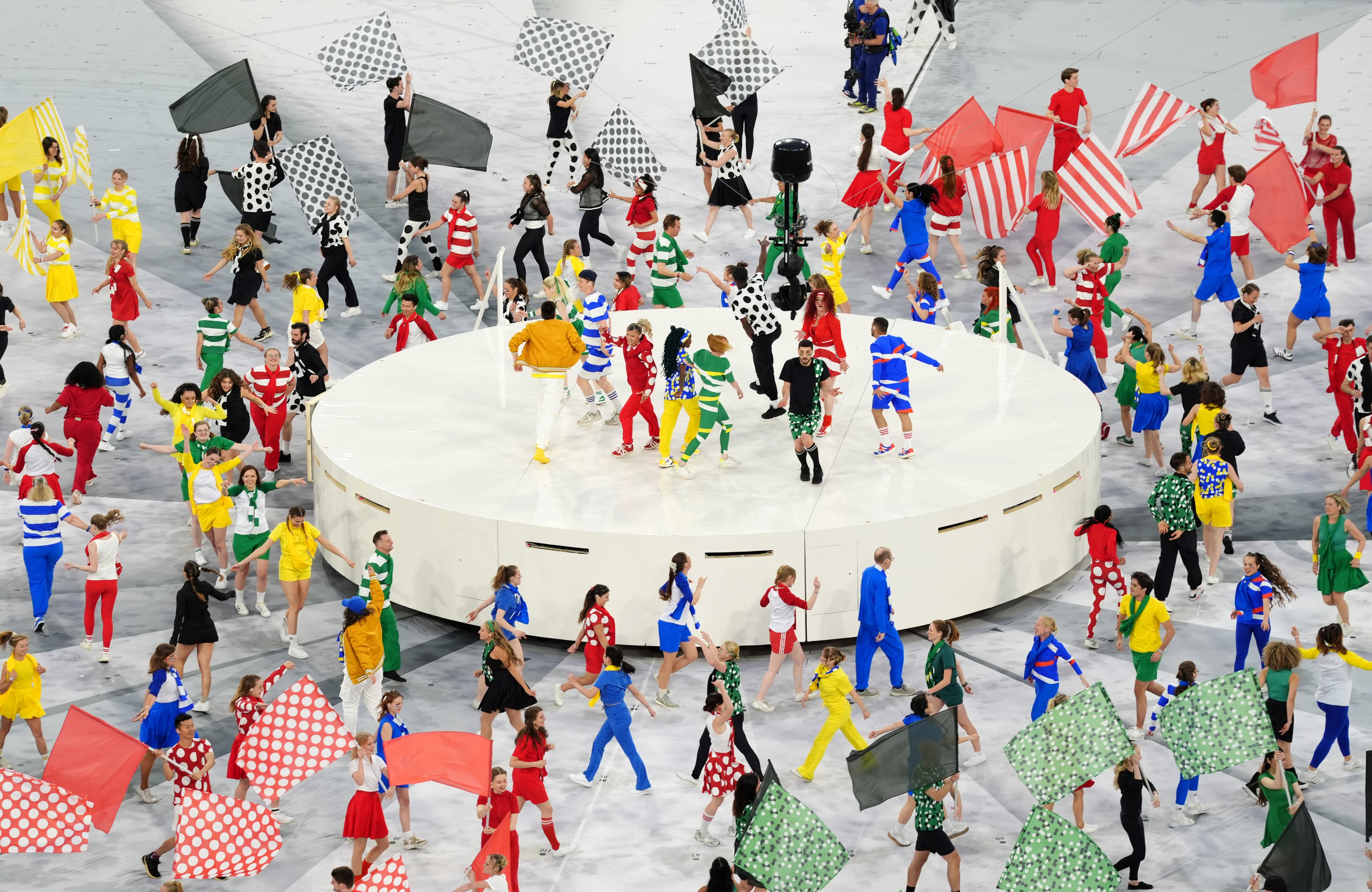 Una vista de la ceremonia de apertura antes del partido del Grupo A de la UEFA Euro 2024 en el Munich Football Arena en Munich, Alemania.