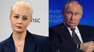 Yulia Navalnaya y Vladimir Putin.