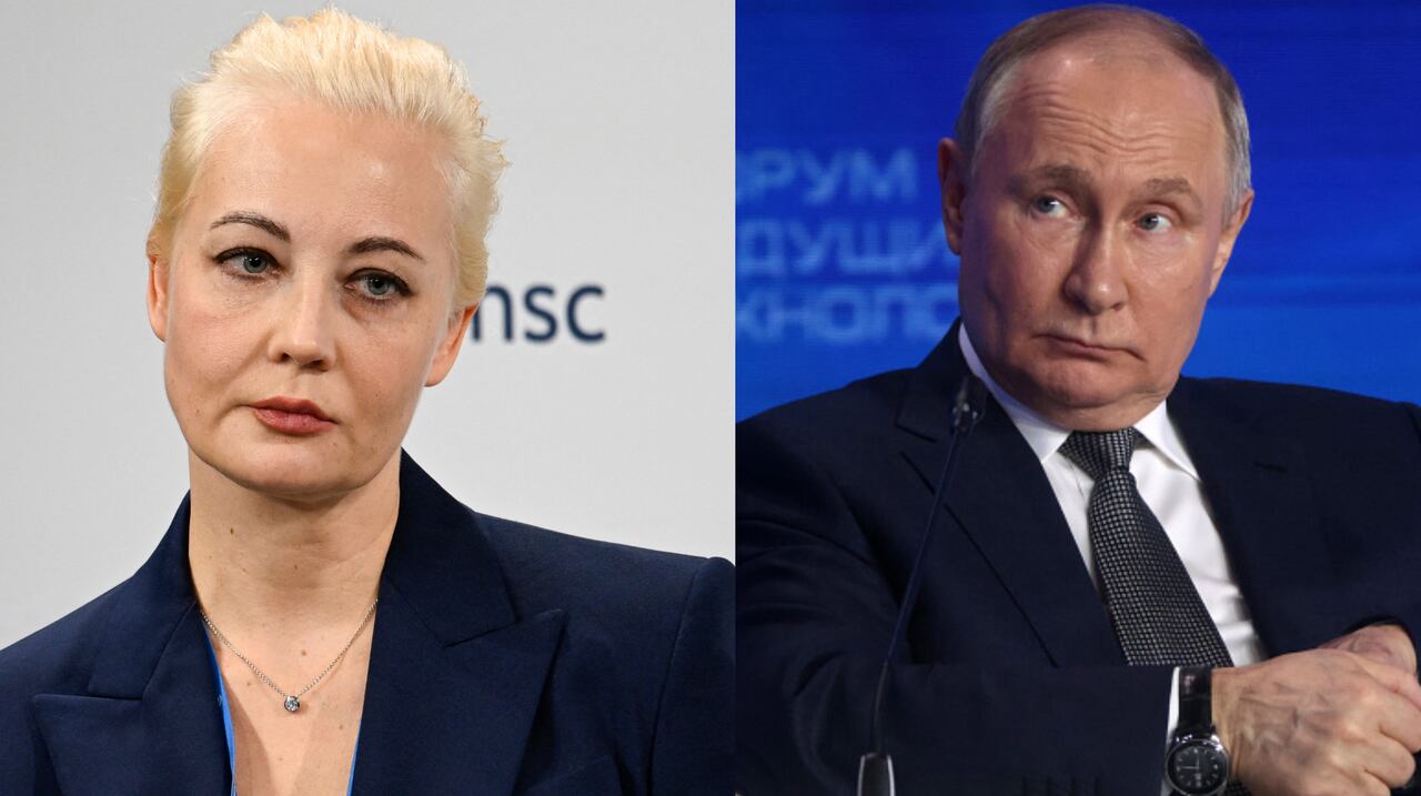 Yulia Navalnaya y Vladimir Putin.