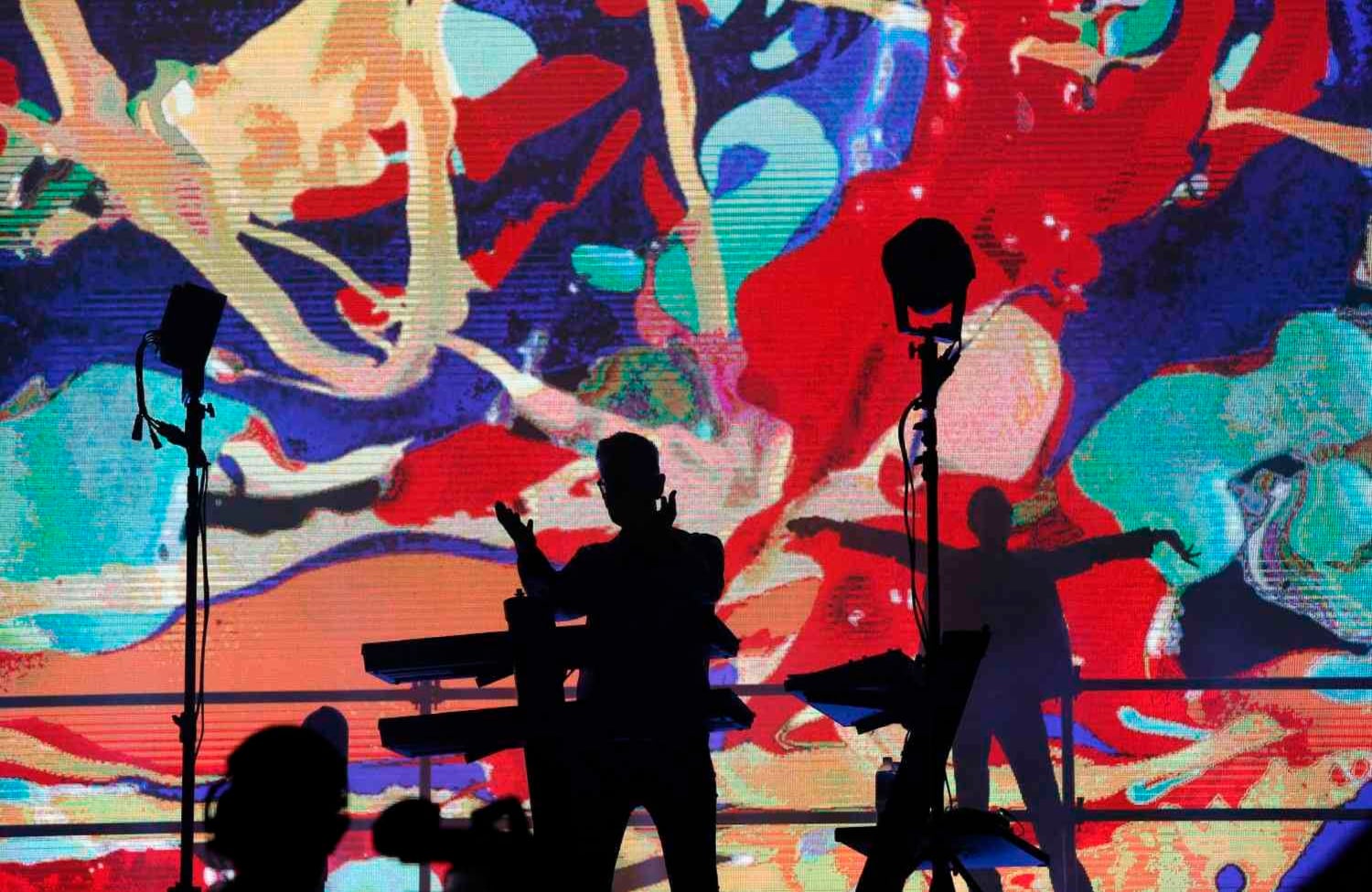 La paleta de color con la que abrieron su espectáculo, o cómo establecer la onda. Foto: Guillermo Torres/ Semana