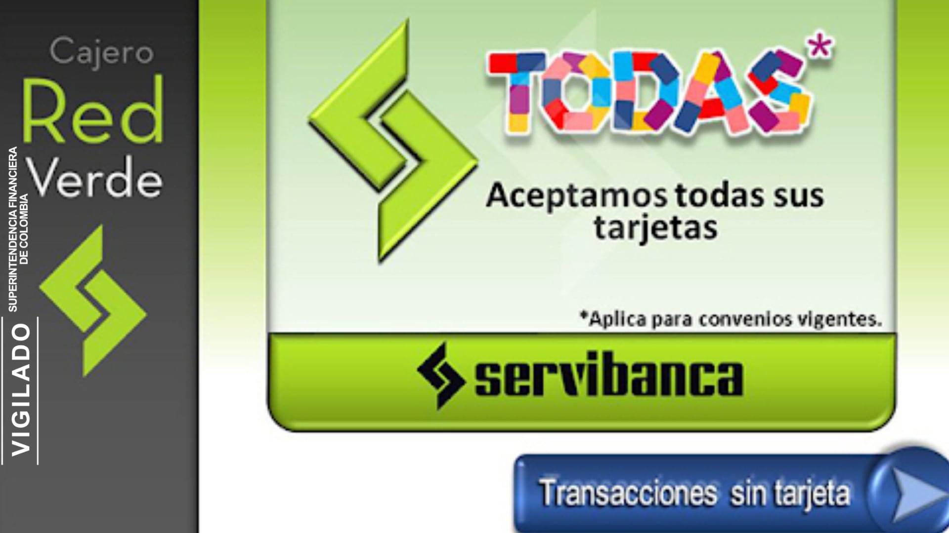 Transacciones sin tarjeta en cajero Servibanca