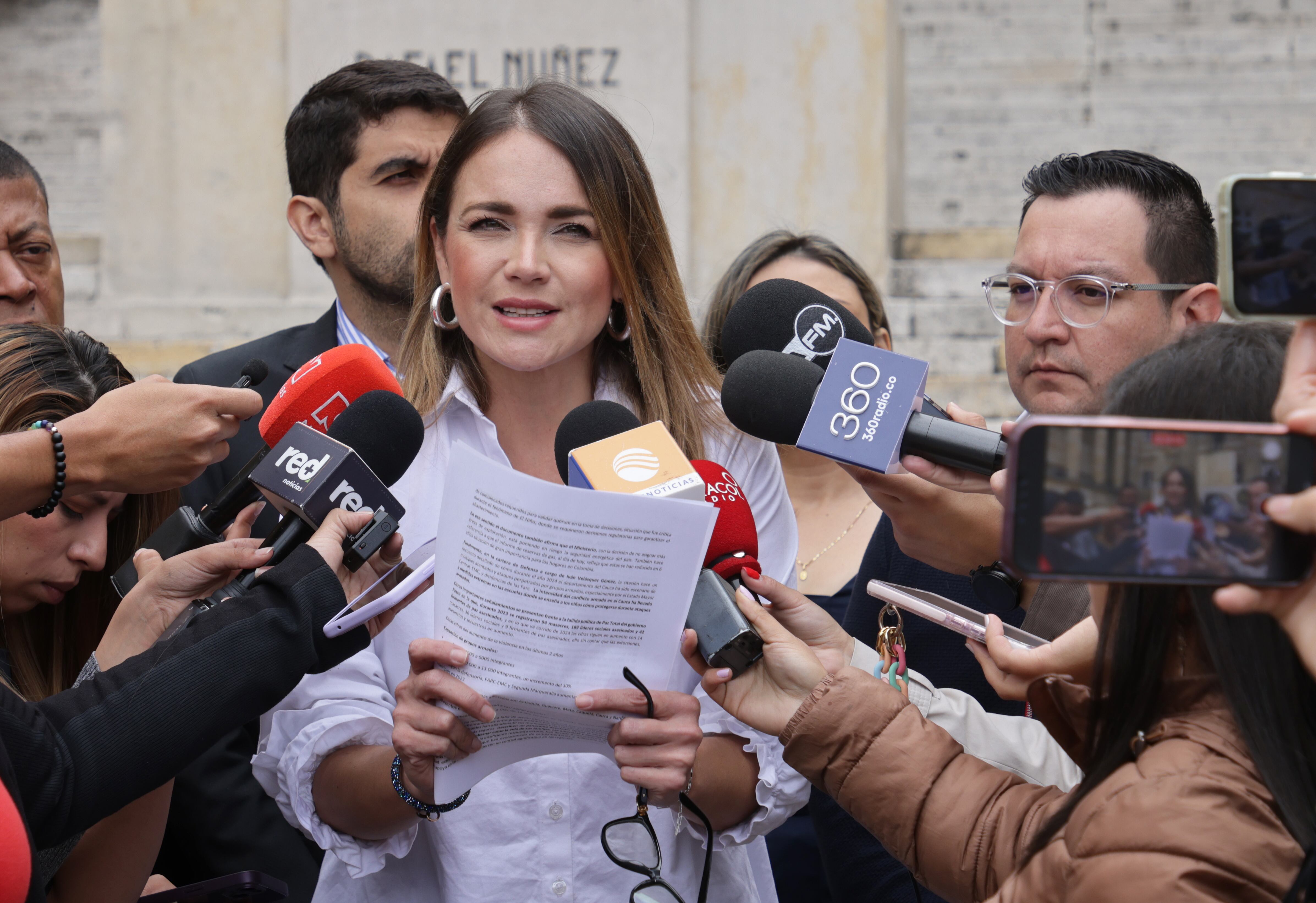 Rueda de prensa de  partidos de oposición sobre los  debates de moción de censura contra ministros del Gobierno de Gustavo Petro 
Bogota mayo 29 del 2024
Foto  Guillermo Torres Reina / Semana