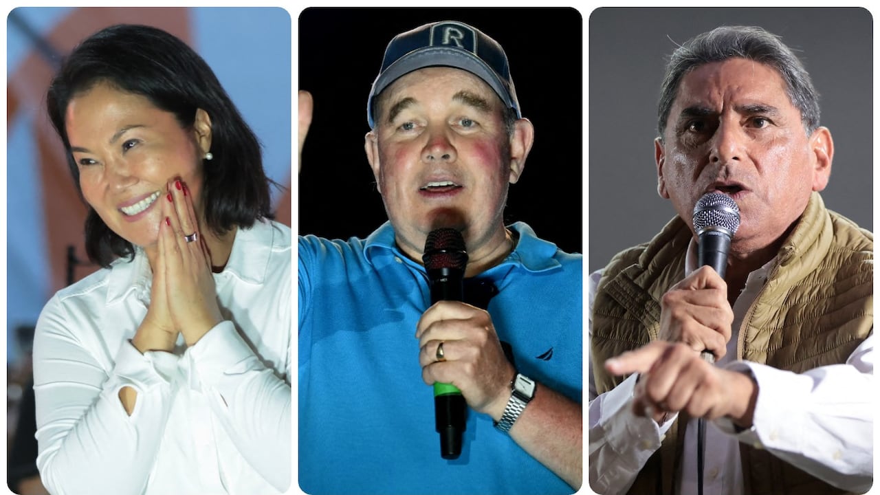 Keiko Fujimori se enfrenta a Rafael López Aliaga y Carlos Álvarez.
