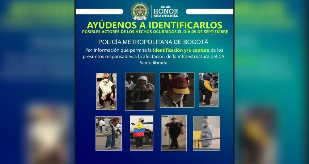 Cartel de los responsables de vandalizar el CAI de Siberia
