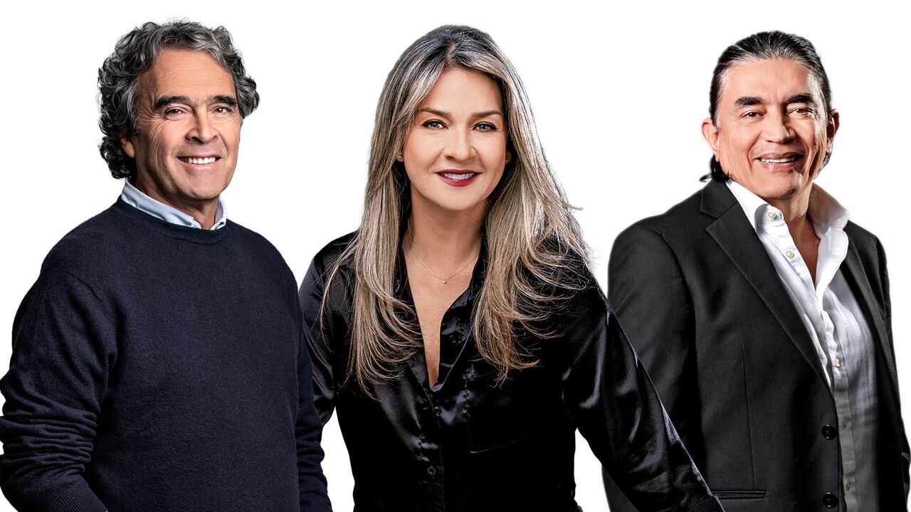 De izquierda a derecha: Sergio Fajardo, Vicky Dávila y Gustavo Bolívar encabezan la intención de voto.