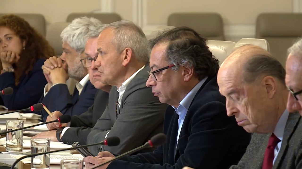 El presidente Gustavo Petro en un consejo de ministros.