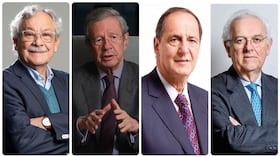 Eduardo Pizarro, Juan Carlos Esguerra, Juan Camilo Restrepo y José Antonio Ocampo.
