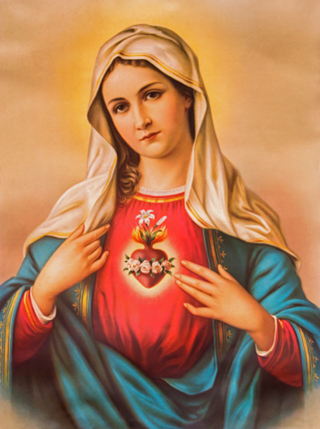 La Virgen María es la santa que interviene por la salud.