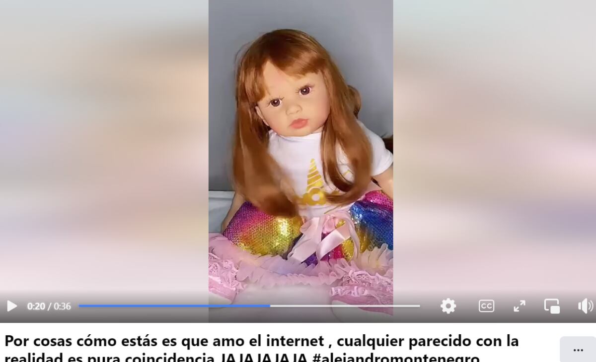 Publicación Alejandro Montenegro, burlándose de Andrea Guerrero.