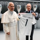 Papa León XIV y Florentino Pérez, presidente del Real Madrid