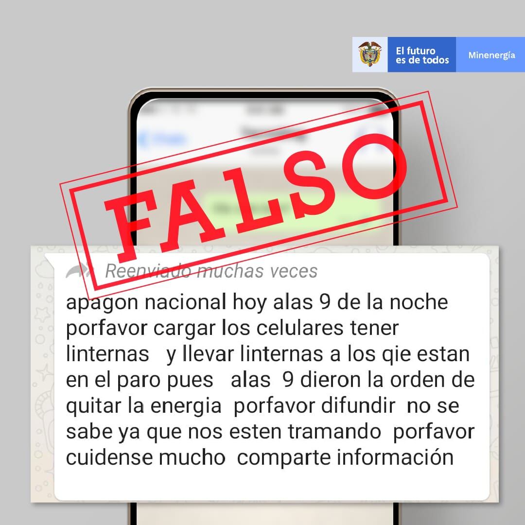 Mensaje falso.
