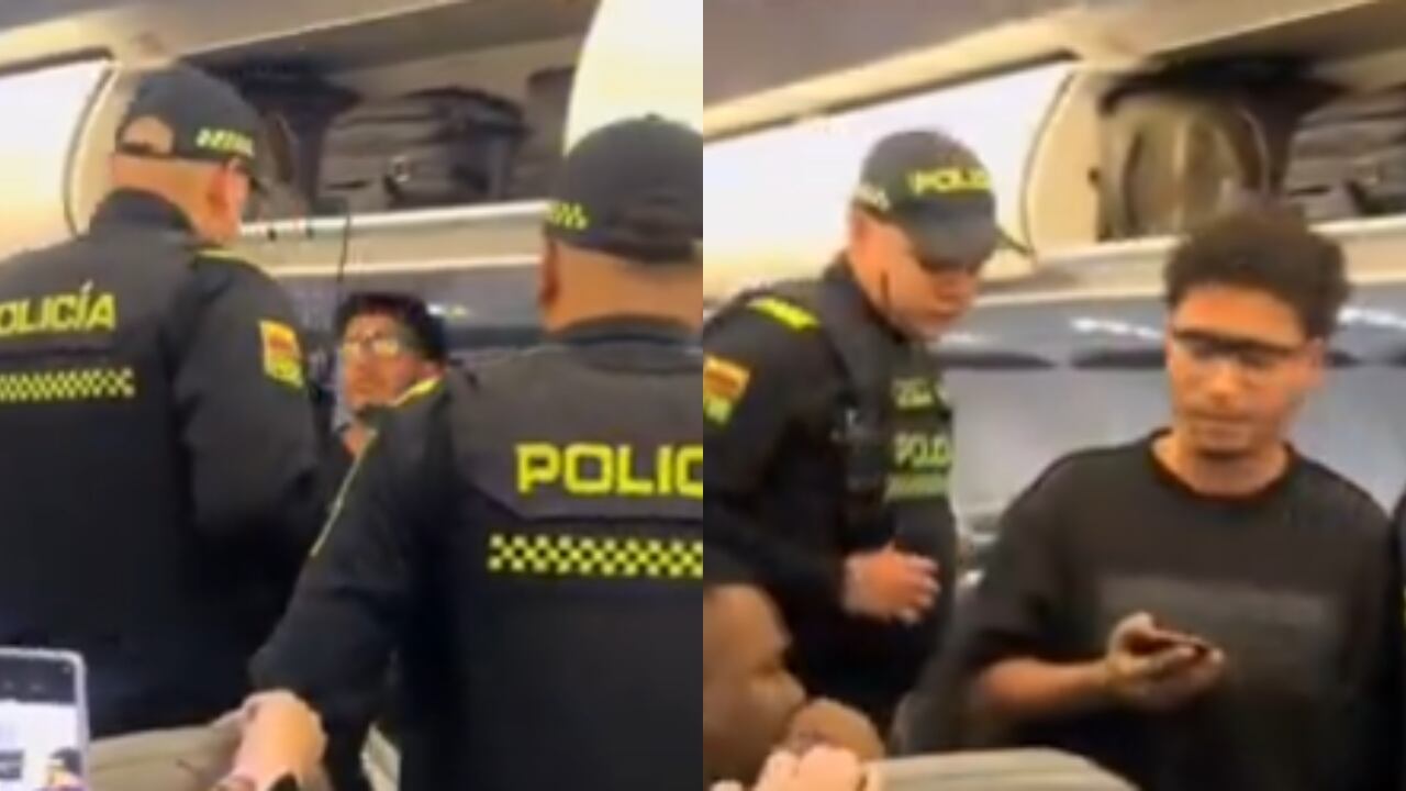 Momentos del incidente en el avión