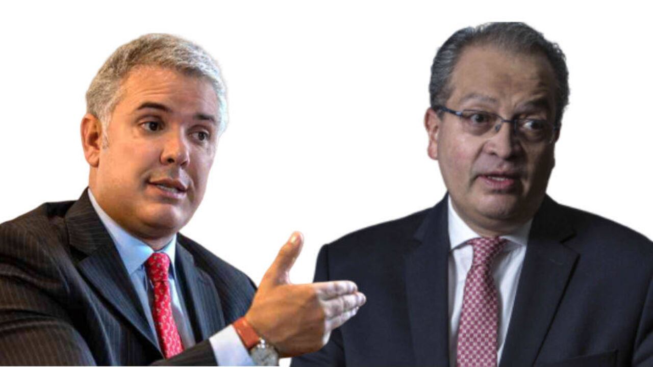 El presidente Iván Duque y el procurador Fernando Carrillo.