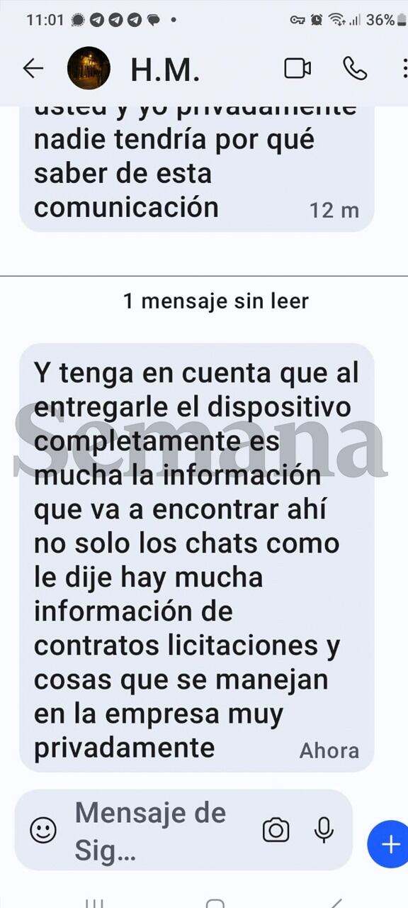 Mensaje al canciller Leyva.