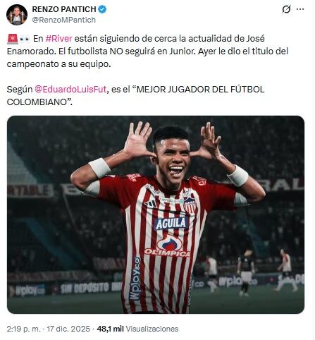 Pantallazo X: @RenzoMPantich