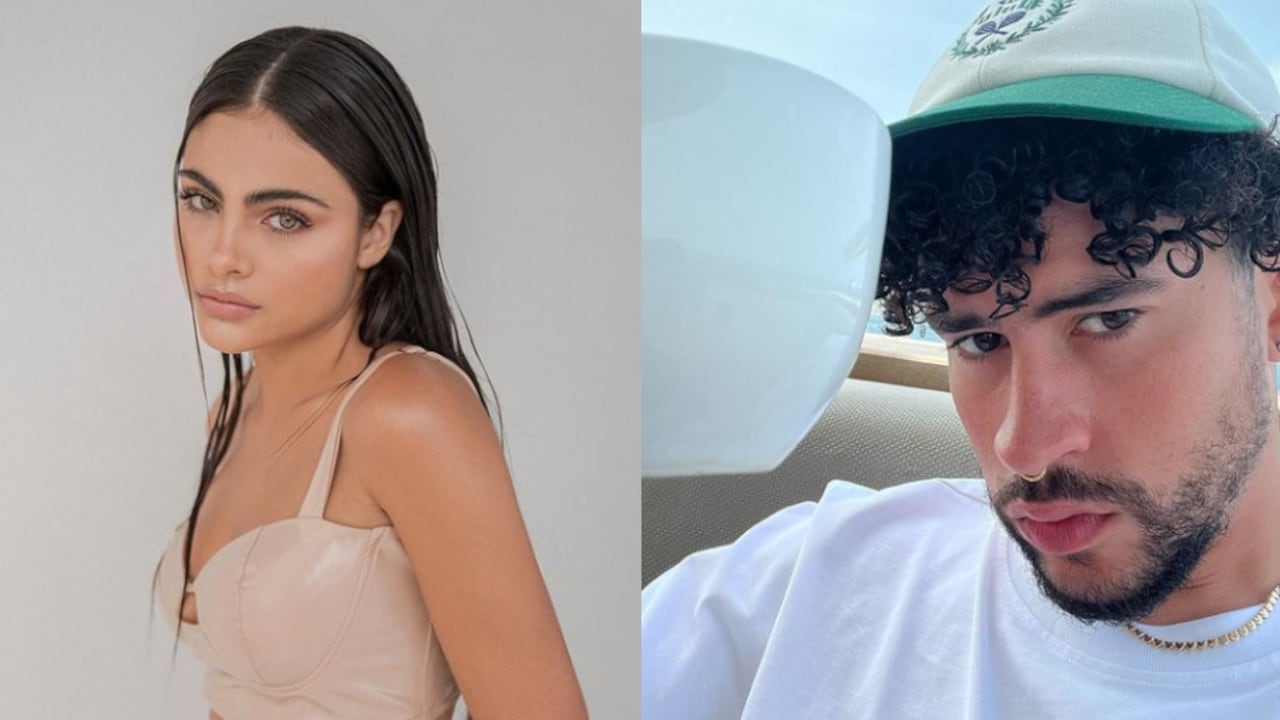 Sara Orrego junto a Bad Bunny.