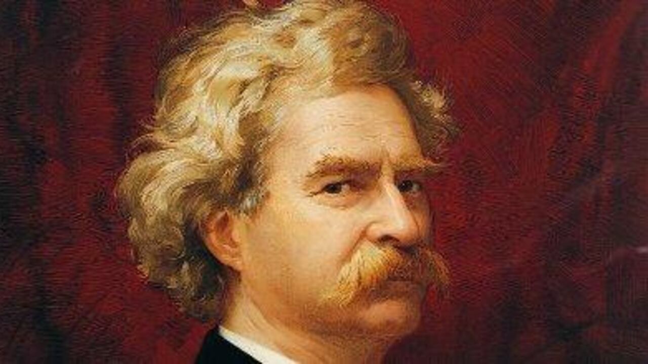 Retrato del escritor norteamericano Mark Twain.